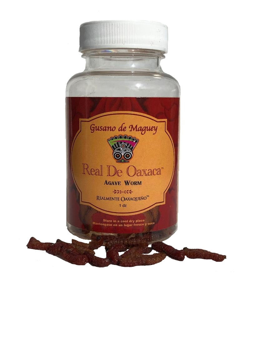 Agave Worm - Real de Oaxaca is a traditional Oaxacan delicacy in Oaxaca cuisine, toasted red agave worms